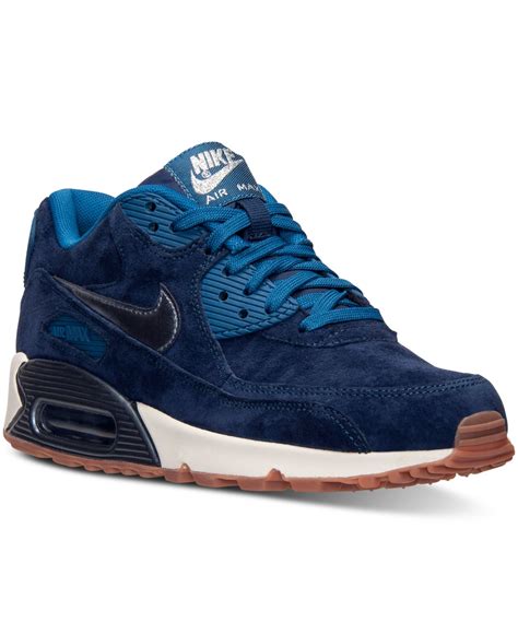 nike air max dames leer sneakers blauw suede